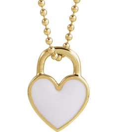 688833 Necklace 14K Yellow White Enamel 11.57 X 8.7 Mm Polished White Enamel Heart Necklace