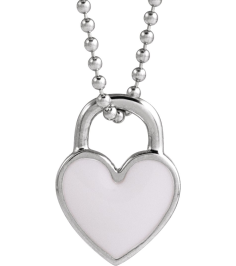 688833 Necklace 14K White White Enamel 11.57 X 8.7 Mm Polished White Enamel Heart Necklace