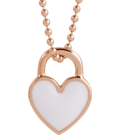 688833 Necklace 14K Rose White Enamel 11.57 X 8.7 Mm Polished White Enamel Heart Necklace