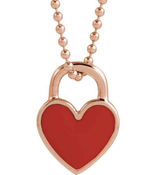 688833 Necklace 14K Rose Red Enamel 11.57 X 8.7 Mm Polished Red Enamel Heart Necklace