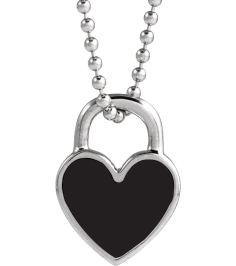 688833 Necklace 14K White Black Enamel 11.57 X 8.7 Mm Polished Black Enamel Heart Necklace