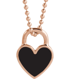688833 Necklace 14K Rose Black Enamel 11.57 X 8.7 Mm Polished Black Enamel Heart Necklace