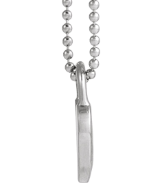 688833 Necklace Sterling Silver White Enamel 11.57 X 8.7 Mm Polished White Enamel Heart Necklace