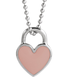 688833 Necklace 14K White Pink Enamel 11.57 X 8.7 Mm Polished Pink Enameled Heart Necklace