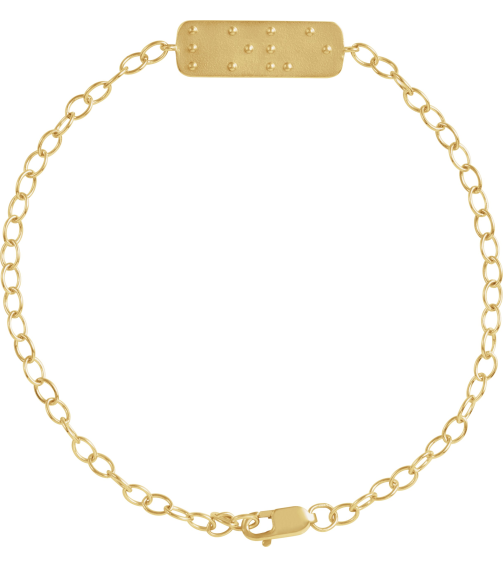 Brc969 Bracelet 14K Yellow 22.7 X 2.2 Mm 7 In Polished Love Braille Word Bracelet