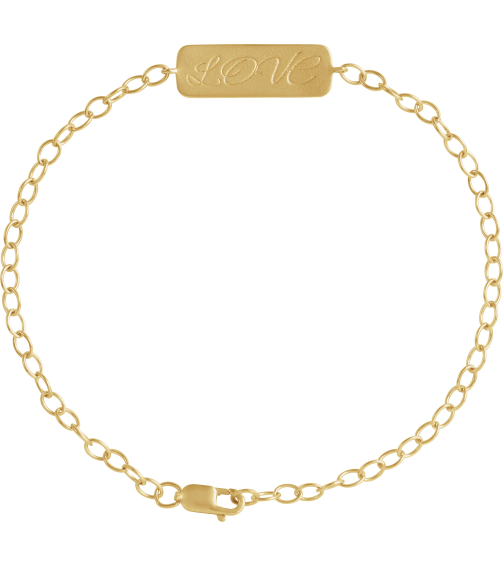 Brc969 Bracelet 14K Yellow 22.7 X 2.2 Mm 7 In Polished Love Braille Word Bracelet