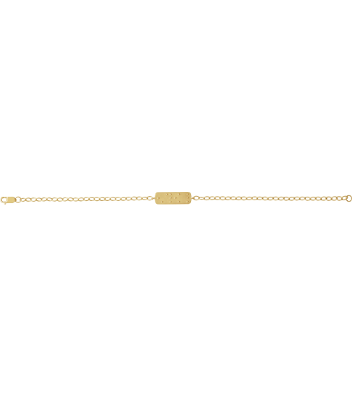 Brc969 Bracelet 14K Yellow 22.7 X 2.2 Mm 7 In Polished Love Braille Word Bracelet