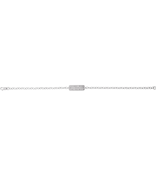 Brc969 Bracelet 14K White 22.7 X 2.2 Mm 7 In Polished Love Braille Word Bracelet