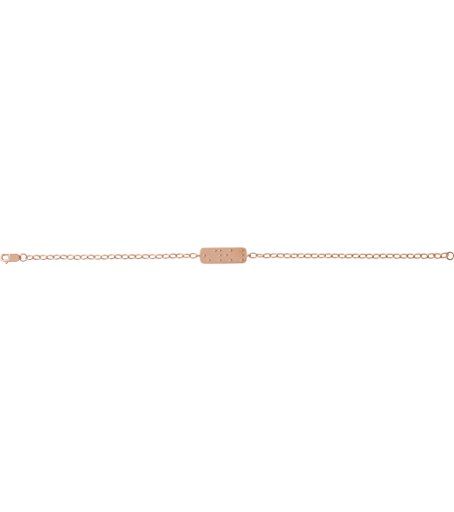 Brc969 Bracelet 14K Rose 22.7 X 2.2 Mm 7 In Polished Love Braille Word Bracelet