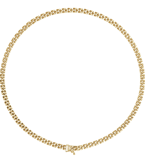 Ch1253 14K Yellow Panther 4 Mm 16 In Box Clasp Polished Panther Chain