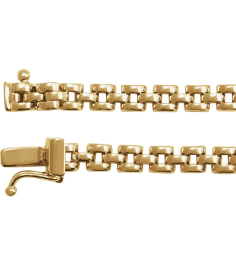 Ch1253 14K Yellow Panther 4 Mm 6 12 In Box Clasp Polished Panther Chain