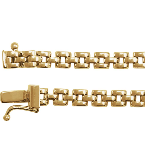Ch1253 14K Yellow Panther 4 Mm 6 12 In Box Clasp Polished Panther Chain