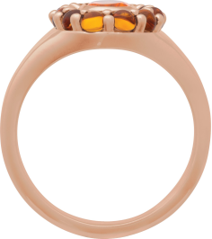 72423 Ring Set 14K Rose Natural Mexican Fire Opal Oval 7 X 5 Mm Natural Citrine Polished Natural Mexican Fire Opal And Cabochon Natural Citrine Halo-Style Ring