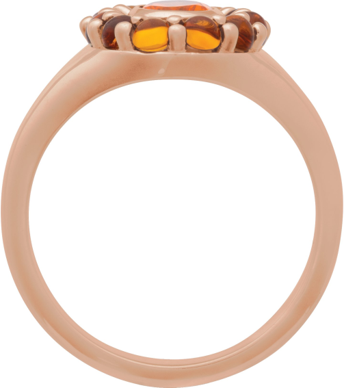 72423 Ring Set 14K Rose Natural Mexican Fire Opal Oval 7 X 5 Mm Natural Citrine Polished Natural Mexican Fire Opal And Cabochon Natural Citrine Halo-Style Ring