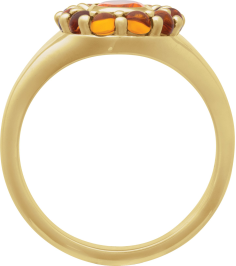 72423 Ring Set 14K Yellow Natural Mexican Fire Opal Oval 7 X 5 Mm Natural Citrine Polished Natural Mexican Fire Opal And Cabochon Natural Citrine Halo-Style Ring