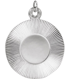 88607 Pendant 14K White 21.4 X 15 Mm Polished Engravable Pendant