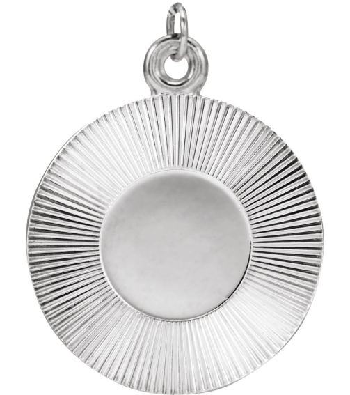 88607 Pendant 14K White 21.4 X 15 Mm Polished Engravable Pendant
