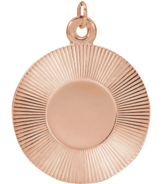 88607 Pendant 14K Rose 21.4 X 15 Mm Polished Engravable Pendant