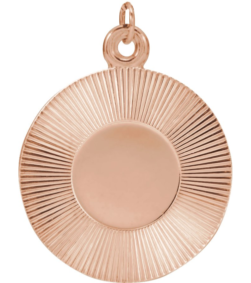 88607 Pendant 14K Rose 21.4 X 15 Mm Polished Engravable Pendant