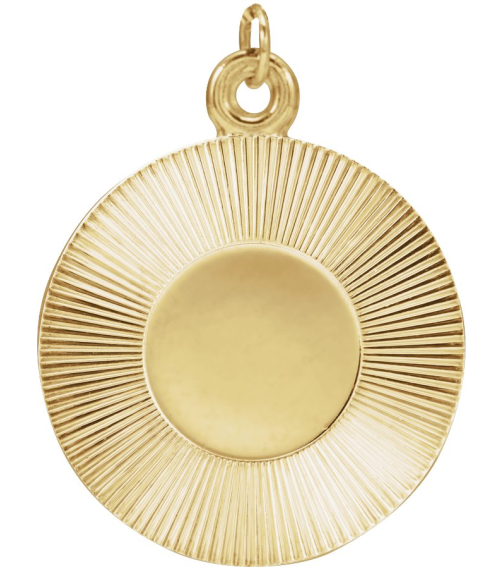88607 Pendant 14K Yellow 21.4 X 15 Mm Polished Engravable Pendant