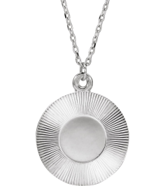 88607 Necklace 14K White 21.4 X 15 Mm 16-18 In Polished Engravable Necklace