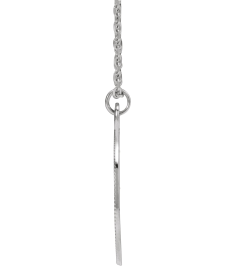 88607 Necklace 14K White 21.4 X 15 Mm 16-18 In Polished Engravable Necklace