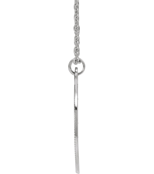 88607 Necklace 14K White 21.4 X 15 Mm 16-18 In Polished Engravable Necklace