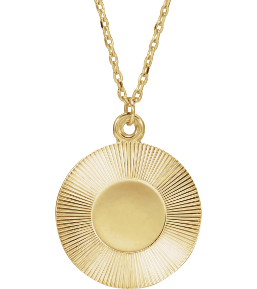 88607 Necklace 14K Yellow 21.4 X 15 Mm 16-18 In Polished Engravable Necklace