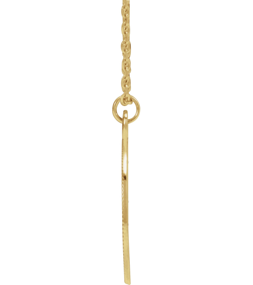 88607 Necklace 14K Yellow 21.4 X 15 Mm 16-18 In Polished Engravable Necklace