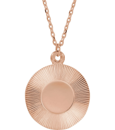 88607 Necklace 14K Rose 21.4 X 15 Mm 16-18 In Polished Engravable Necklace