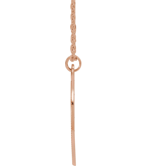 88607 Necklace 14K Rose 21.4 X 15 Mm 16-18 In Polished Engravable Necklace