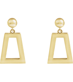88640 Earring 14K Yellow 18 X 10 Mm Pair Friction Backs Included Polished Geometric Earrings