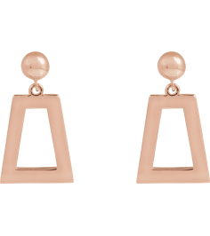88640 Earring 14K Rose 18 X 10 Mm Pair Friction Backs Included Polished Geometric Earrings