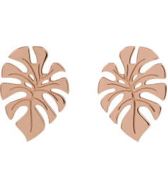 88669 Earring 14K Rose 18 X 13 Mm Pair Friction Backs Included Polished Monstera Leaf Stud Earrings
