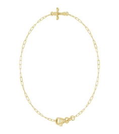 Brc964 Bracelet 14K Yellow 14 X 7 Mm 7 In Polished Sideways Cross Bracelet