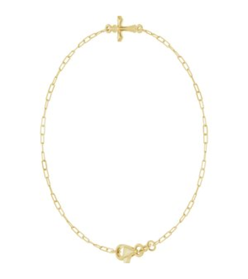 Brc964 Bracelet 14K Yellow 14 X 7 Mm 7 In Polished Sideways Cross Bracelet