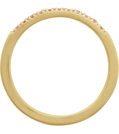 689237 Ring Set 14K Yellow Natural Pink Tourmaline Round 1.5 Mm Polished Natural Pink Tourmaline Stackable Ring