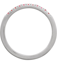 689237 Ring Set 14K White Natural Pink Tourmaline Round 1.5 Mm Polished Natural Pink Tourmaline Stackable Ring
