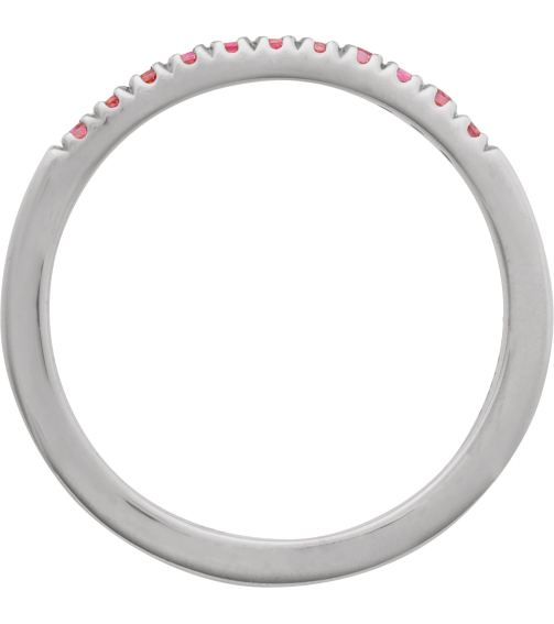 689237 Ring Set 14K White Natural Pink Tourmaline Round 1.5 Mm Polished Natural Pink Tourmaline Stackable Ring