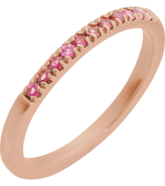 689237 Ring Set 14K Rose Natural Pink Tourmaline Round 1.5 Mm Polished Natural Pink Tourmaline Stackable Ring