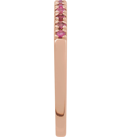 689237 Ring Set 14K Rose Natural Pink Tourmaline Round 1.5 Mm Polished Natural Pink Tourmaline Stackable Ring
