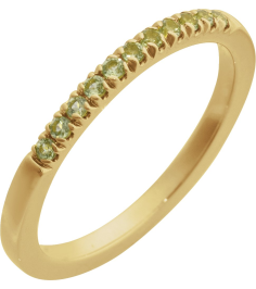 689237 Ring Set 14K Yellow Natural Peridot Round 1.5 Mm Polished Natural Peridot Stackable Ring