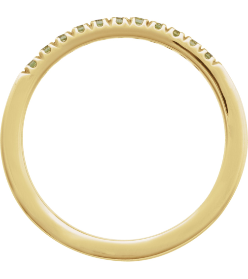 689237 Ring Set 14K Yellow Natural Peridot Round 1.5 Mm Polished Natural Peridot Stackable Ring