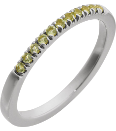 689237 Ring Set 14K White Natural Peridot Round 1.5 Mm Polished Natural Peridot Stackable Ring