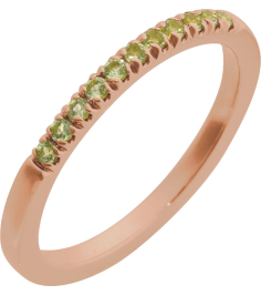 689237 Ring Set 14K Rose Natural Peridot Round 1.5 Mm Polished Natural Peridot Stackable Ring