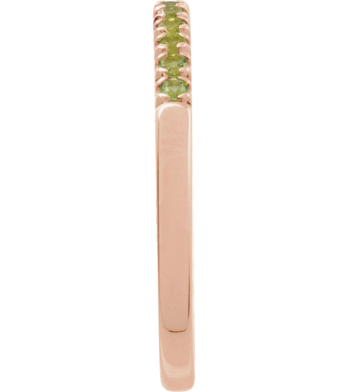 689237 Ring Set 14K Rose Natural Peridot Round 1.5 Mm Polished Natural Peridot Stackable Ring