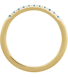 689237 Ring Set 14K Yellow Natural London Blue Topaz Round 1.5 Mm Polished Natural London Blue Topaz Stackable Ring