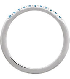 689237 Ring Set 14K White Natural London Blue Topaz Round 1.5 Mm Polished Natural London Blue Topaz Stackable Ring