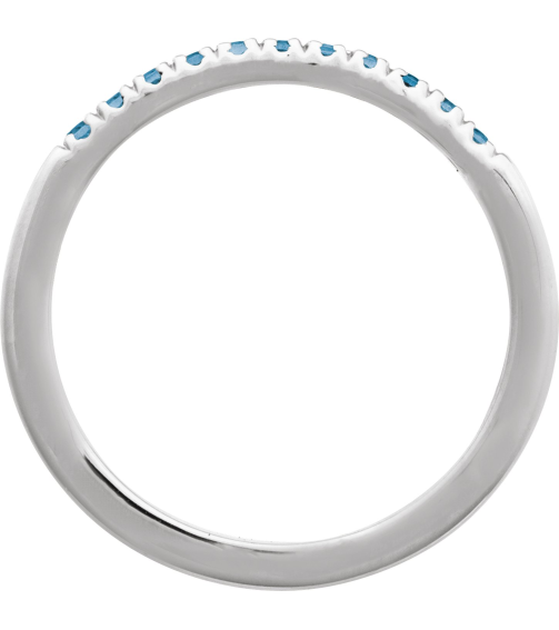 689237 Ring Set 14K White Natural London Blue Topaz Round 1.5 Mm Polished Natural London Blue Topaz Stackable Ring