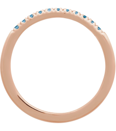 689237 Ring Set 14K Rose Natural London Blue Topaz Round 1.5 Mm Polished Natural London Blue Topaz Stackable Ring
